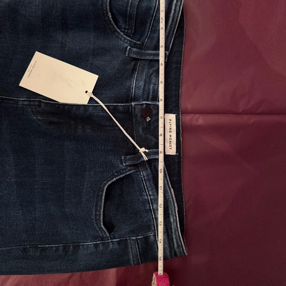 FLYING MONKEY High Rise Full Length Mini Flare Jeans NEW WITH TAGS SIZE 31/13 - Picture 4 of 7